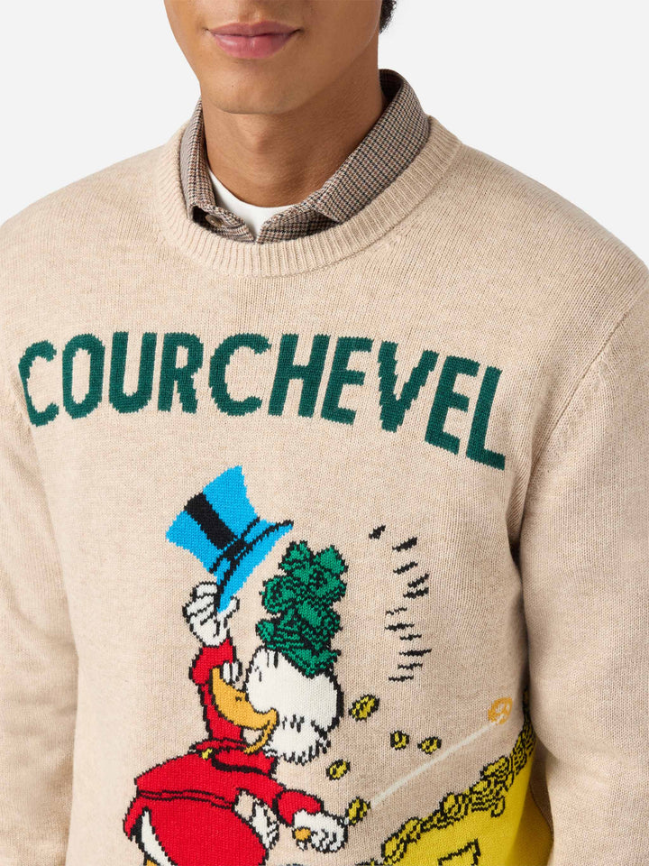 Heron sweater in beige with Uncle Scrooge Courchevel jacquard