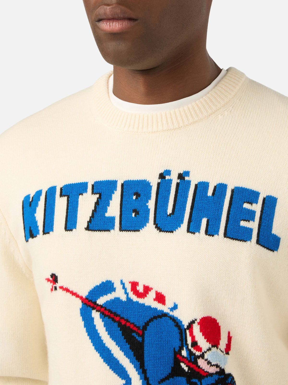 Pull ras-du-cou Grey Heron avec intarsia Kitzbüchel 