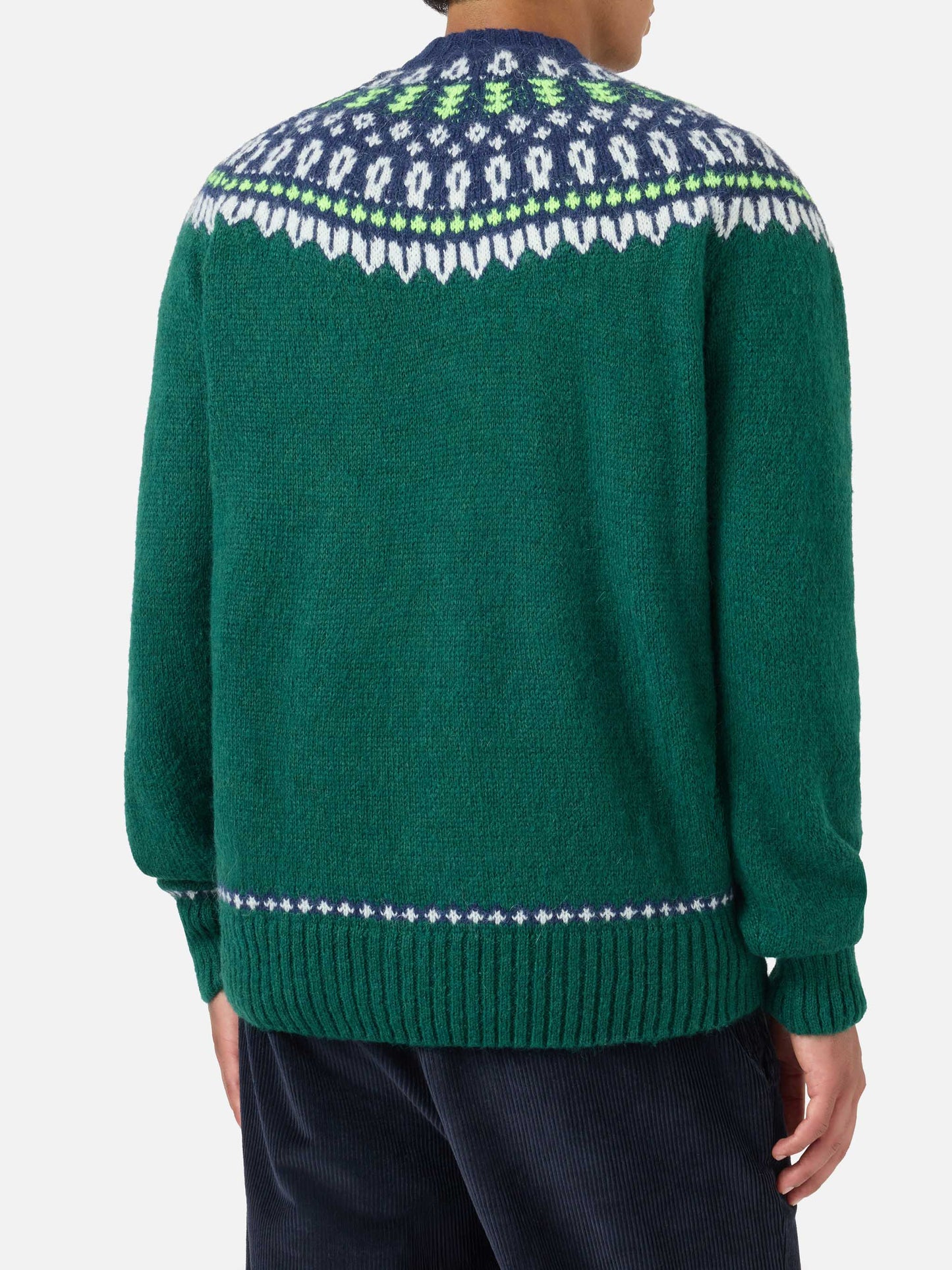 Maglione in alpaca Heron Nordic Soft con jacquard fair isle e ricamo Courma