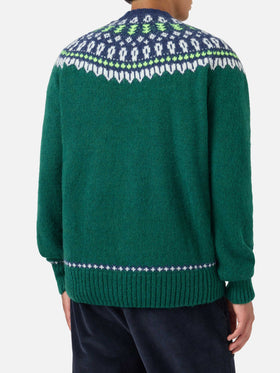 Maglione in alpaca Heron Nordic Soft con jacquard fair isle e ricamo Courma