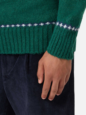Maglione in alpaca Heron Nordic Soft con jacquard fair isle e ricamo Courma