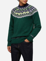 Maglione in alpaca Heron Nordic Soft con jacquard fair isle e ricamo Courma