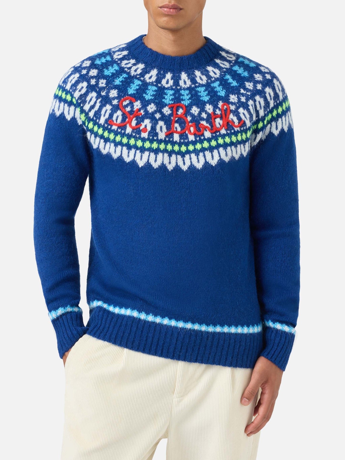 Rundhalspullover Heron mit Fair-Isle-Jacquard 