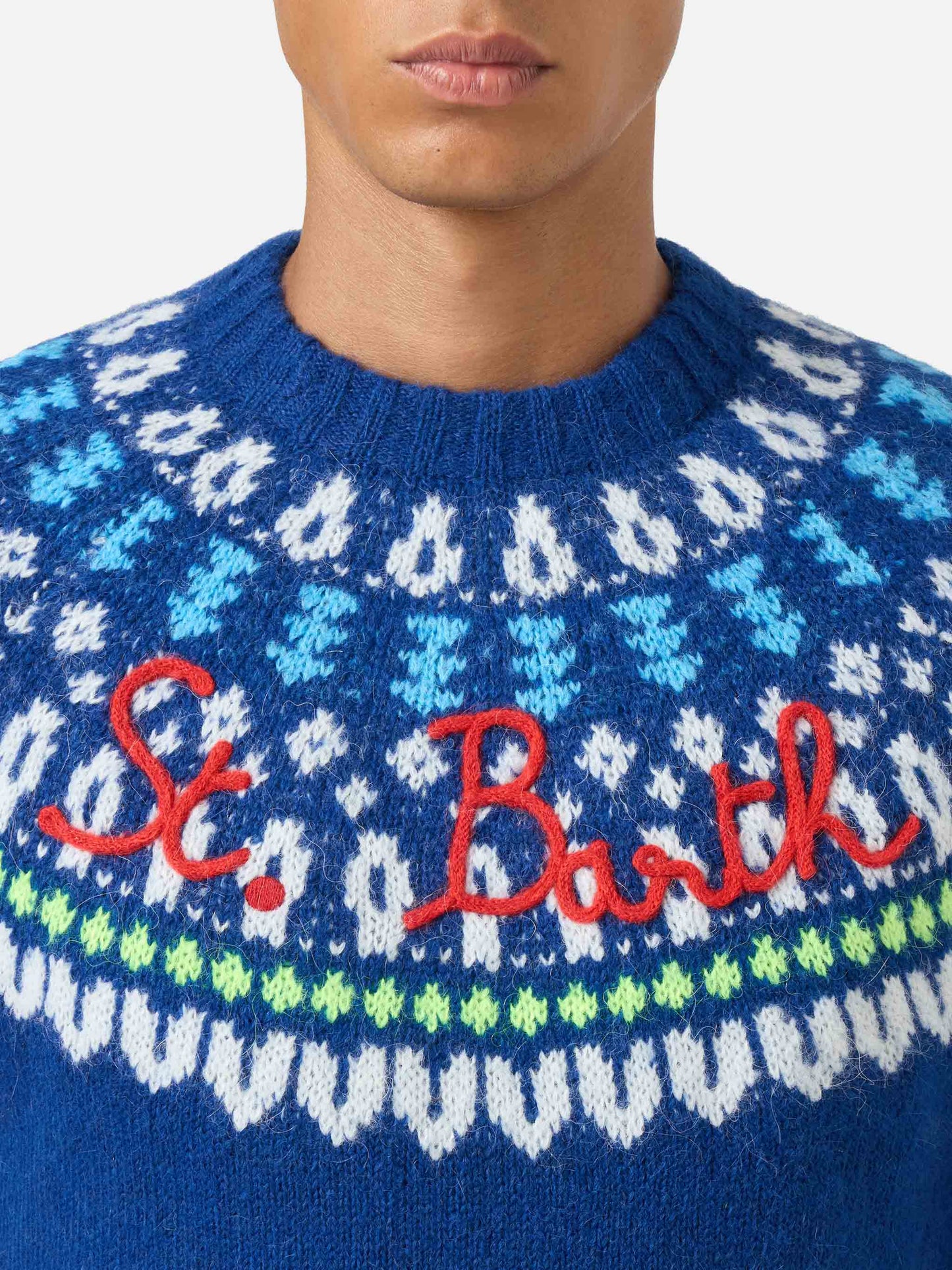 Rundhalspullover Heron mit Fair-Isle-Jacquard 