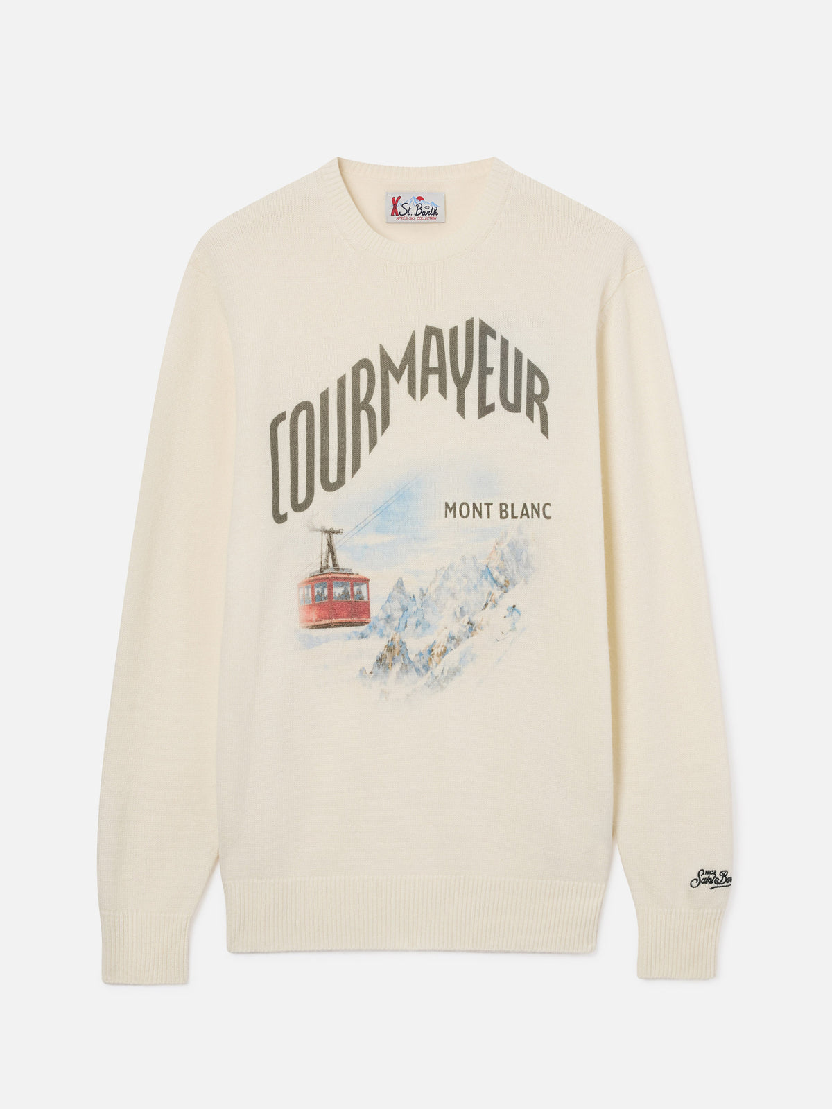 Pull col rond Grey Heron en mélange de laine et de cachemire avec intarsia Courmayeur | Special edition 