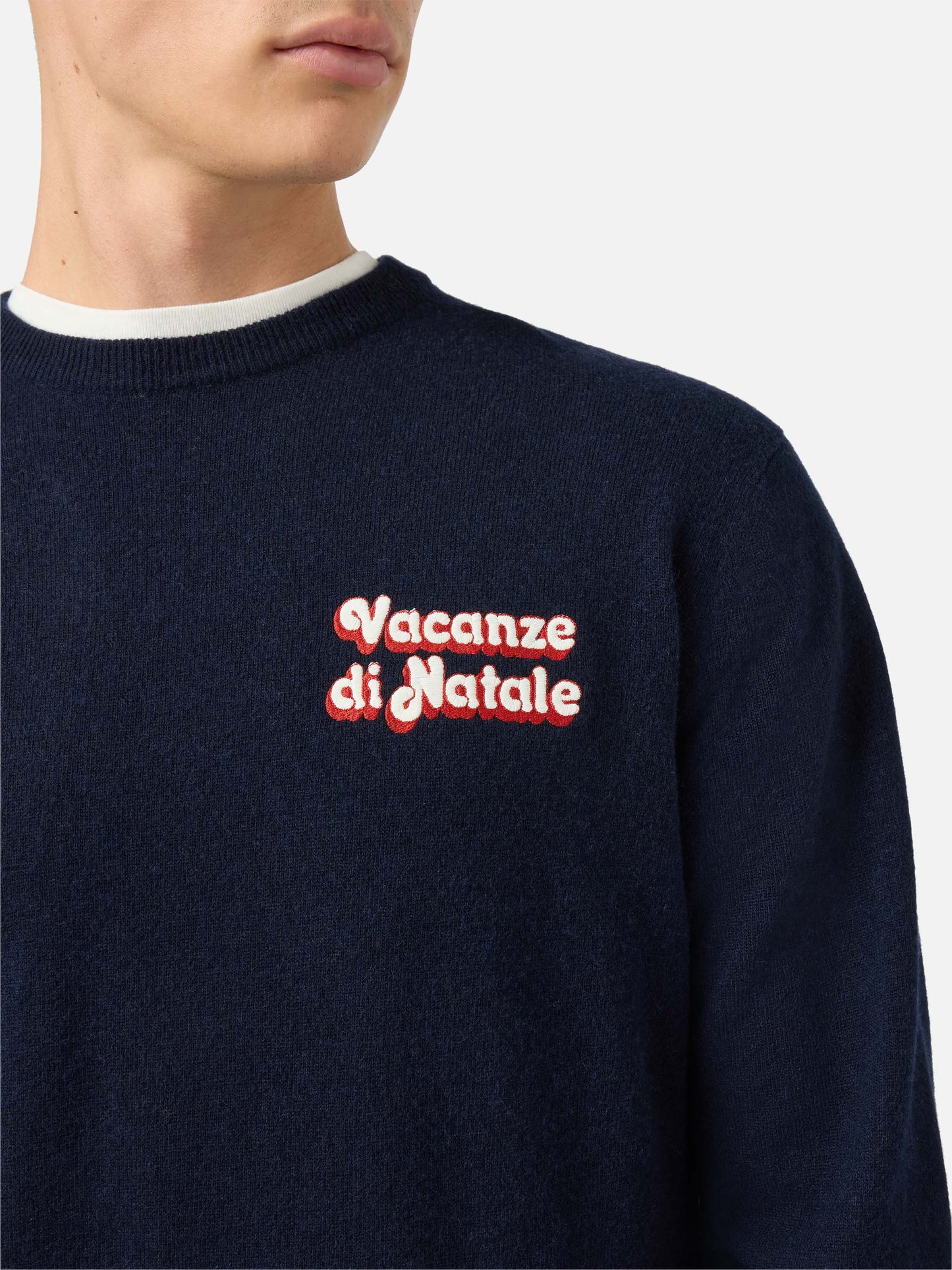 Maglione a girocollo Heron Light con ricamo Vacanze di Natale | VACANZE DI NATALE SPECIAL EDITION