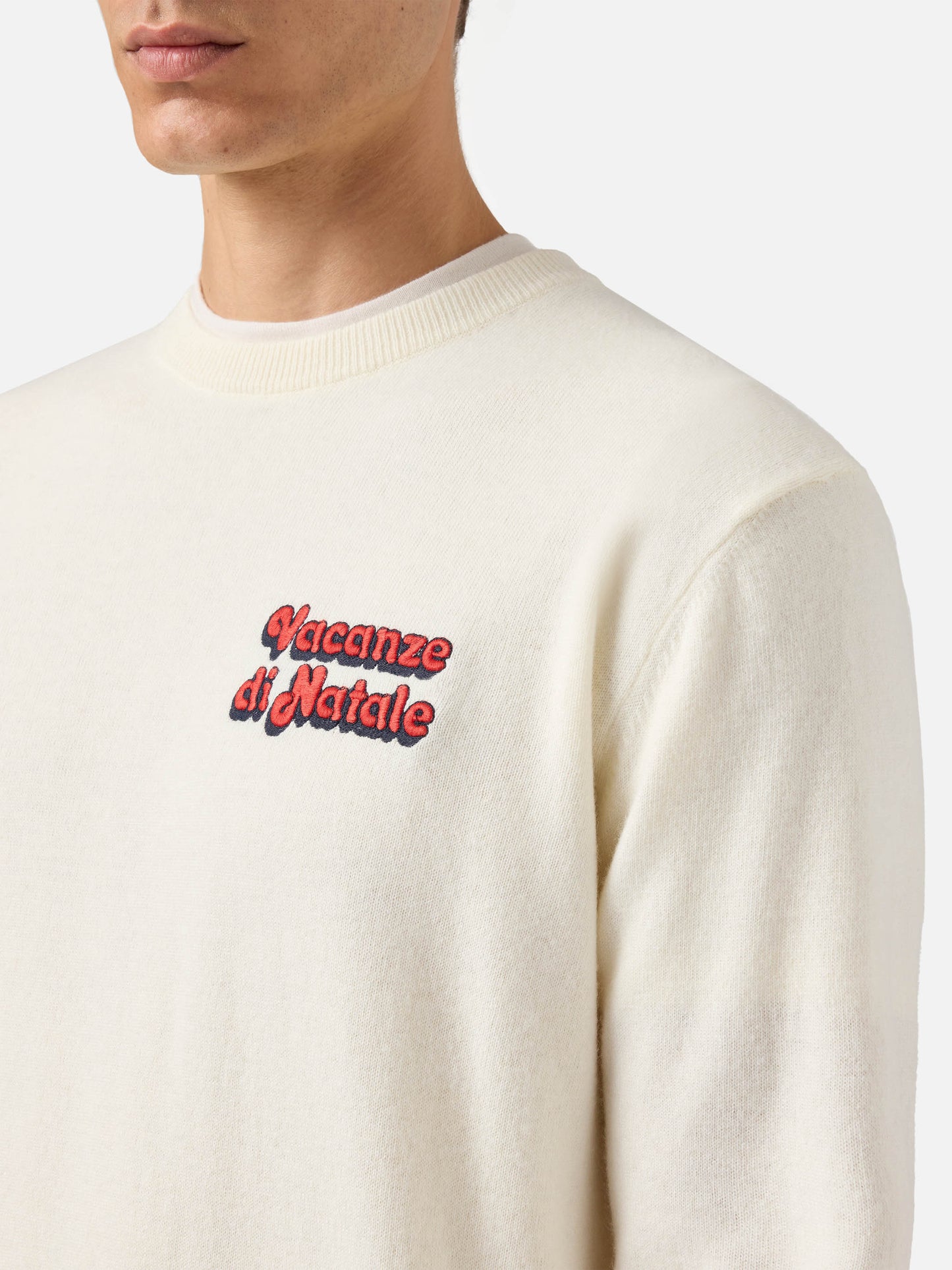 Maglione a girocollo Heron Light con ricamo Vacanze di Natale | VACANZE DI NATALE SPECIAL EDITION