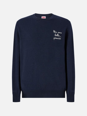 Maglione a girocollo Heron Light con ricamo Non sono bello, piaccio! | VACANZE DI NATALE SPECIAL EDITION