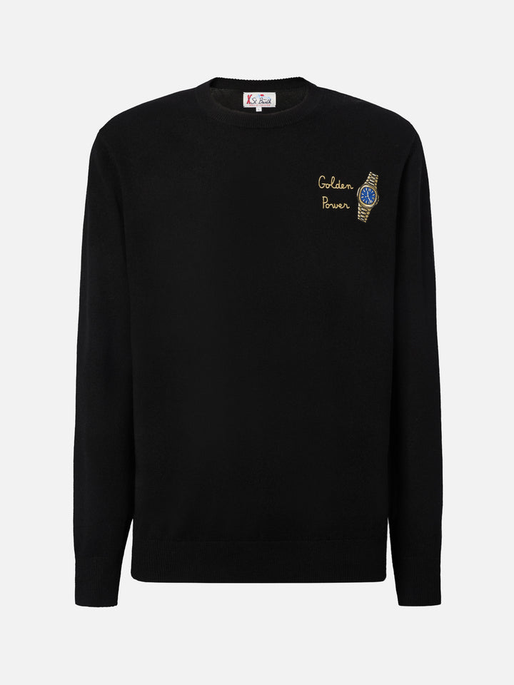 Maglione a girocollo Heron Light con ricamo Golden Power