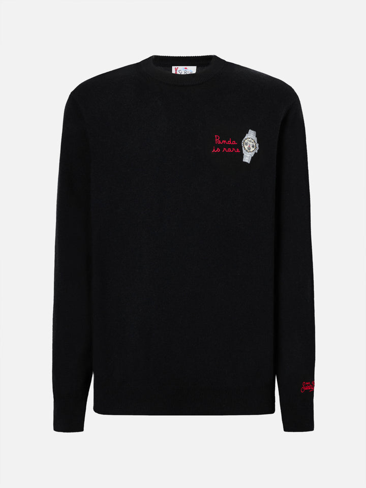 Maglione a girocollo Heron Light con ricamo Panda is rare