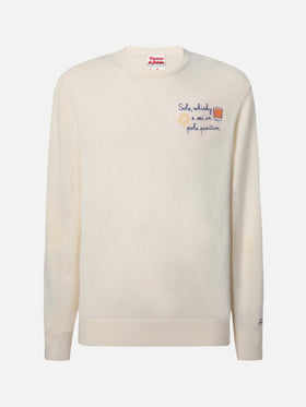 Maglione a girocollo Heron Light con ricamo Sole, wishky e sei in pole position! | VACANZE DI NATALE SPECIAL EDITION