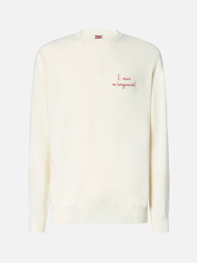 Maglione a girocollo Heron Light con ricamo E nun m'angoscià | VACANZE DI NATALE SPECIAL EDITION