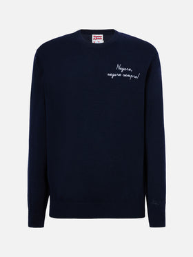 Maglione a girocollo Heron Light con ricamo Negare, negare sempre! | VACANZE DI NATALE SPECIAL EDITION