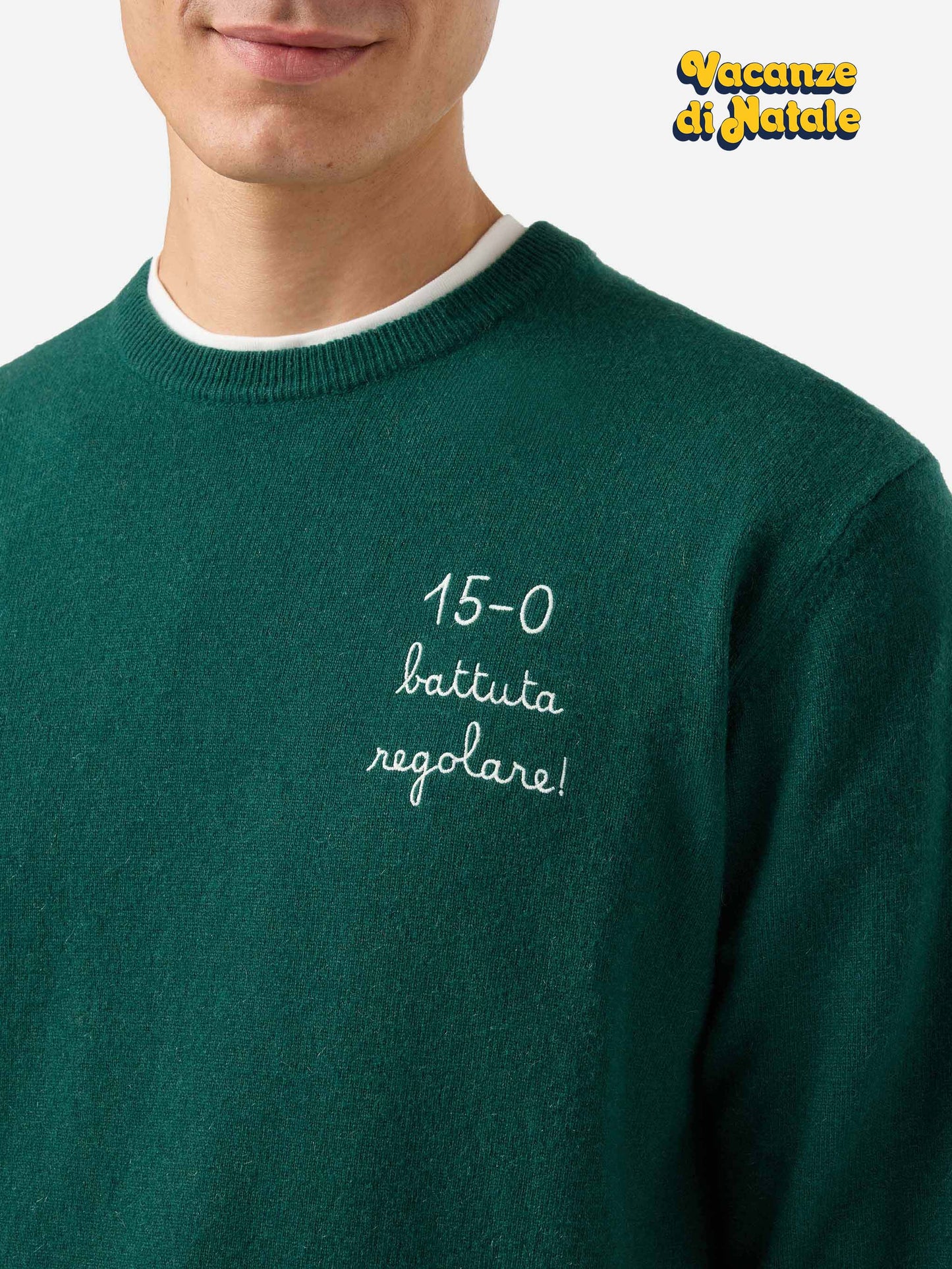 Maglione a girocollo Heron Light con ricamo 15/0 battuta regolare! | VACANZE DI NATALE SPECIAL EDITION