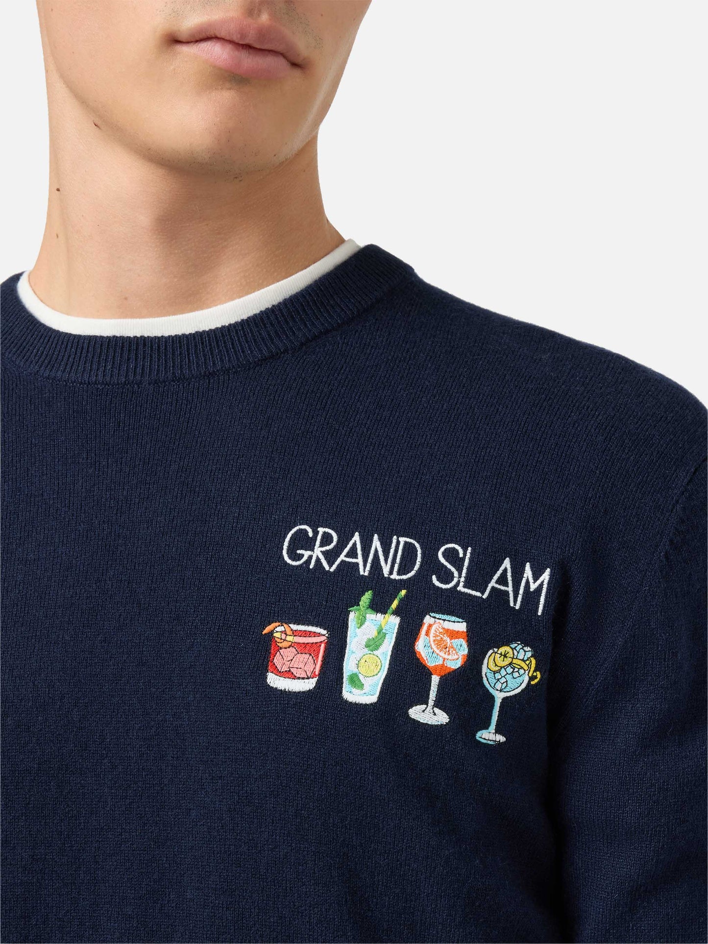 Crewneck sweater Heron Light with Grand Slam embroidery