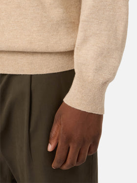 Beige Heron Light wool and cashmere blend crewneck with Baileys embroidery | Special edition
