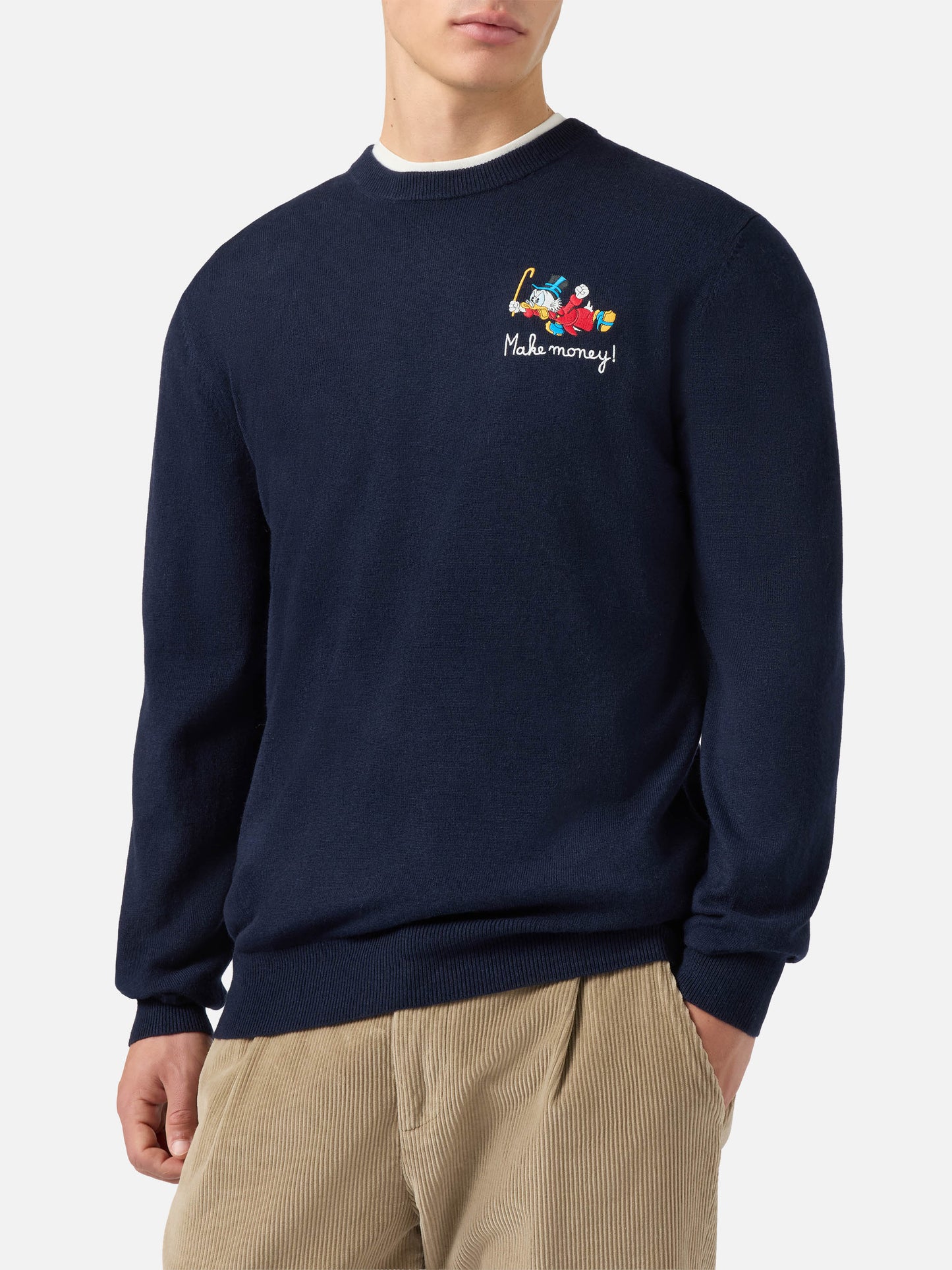 Crewneck sweater Heron Light with Uncle Scrooge embroidery | DISNEY SPECIAL EDITION