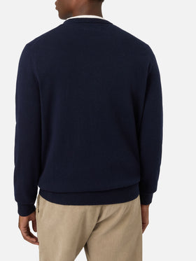 Jersey de punto con cuello redondo Heron Navy blue con bordado Best Couple | Special edition 