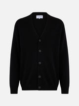 Man black cashmere blend cardigan Herrison