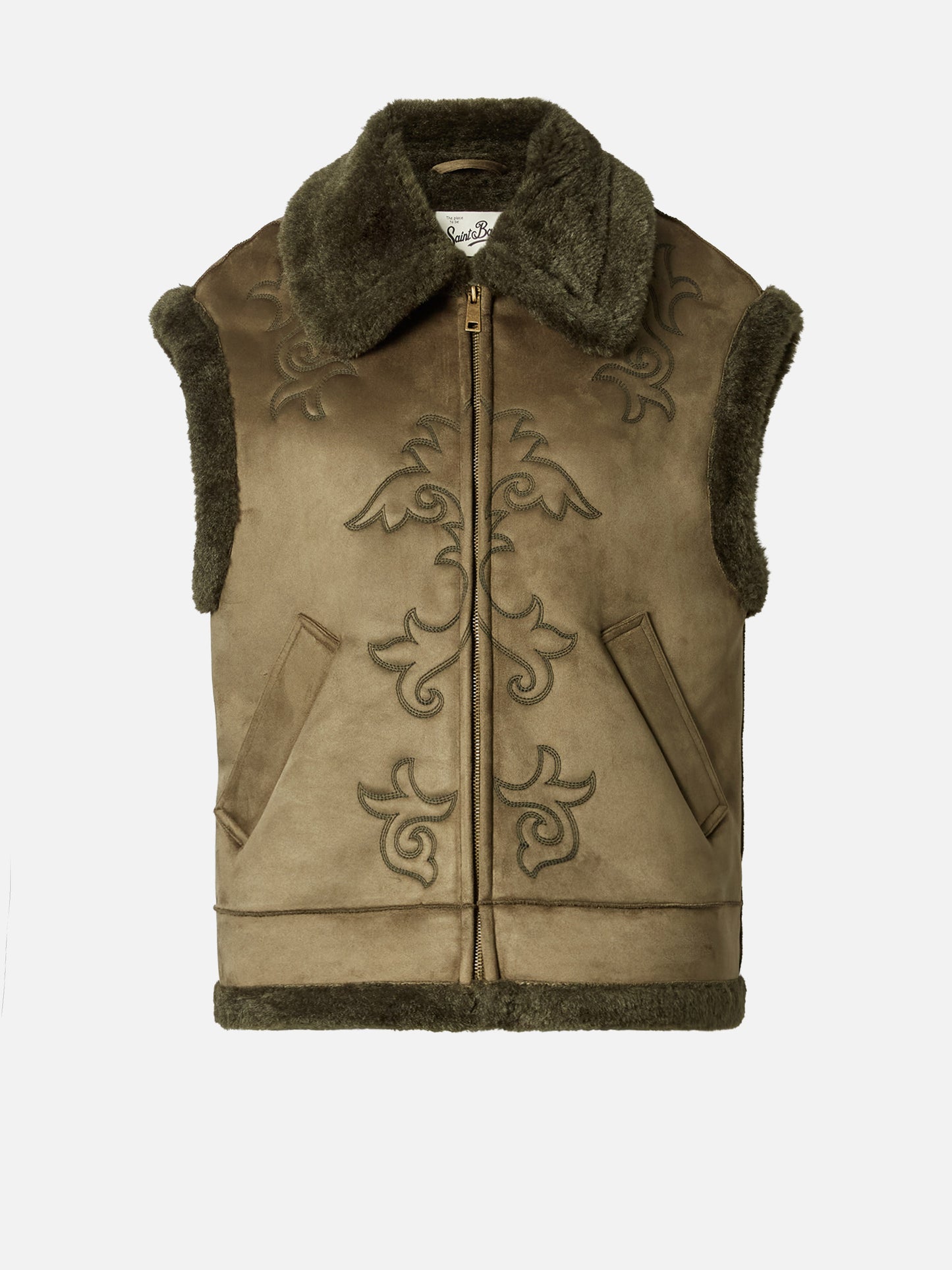 Hesketh faux-shearling gilet with western embroidery