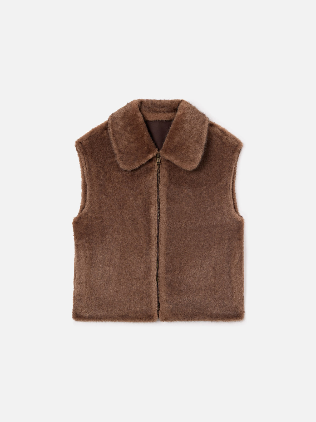 Gilet réversible ciré Hesketh marron foncé avec fausse fourrure 