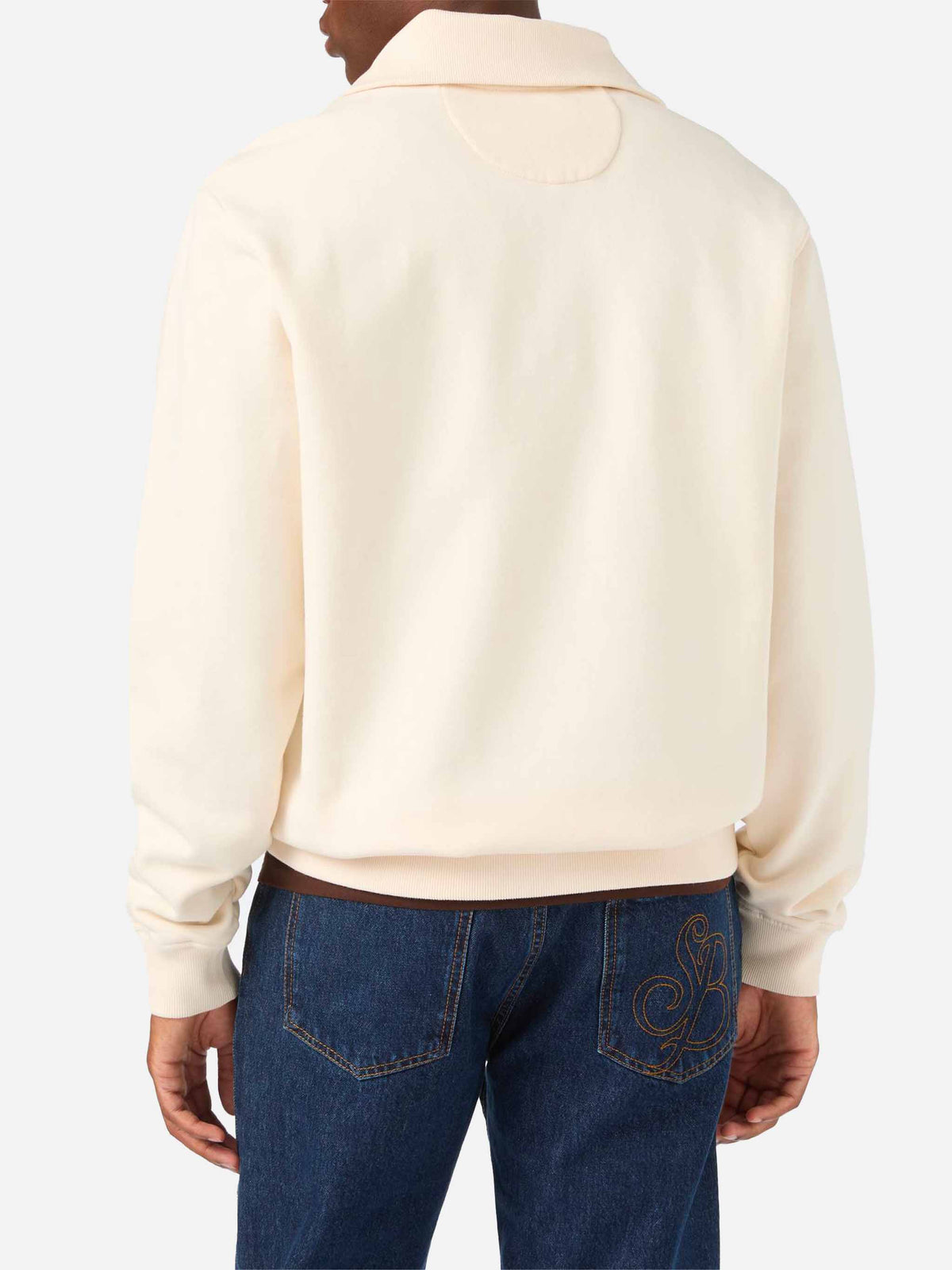 Cremefarbenes Baumwoll-Sweatshirt Huntley mit SB Legacy-Monogramm 