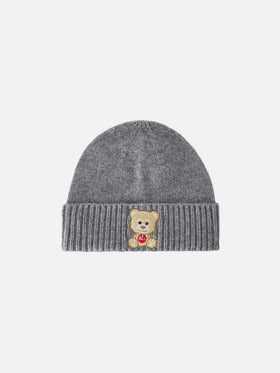 Grey Holden beanie with teddy bear embroidery | Special edition