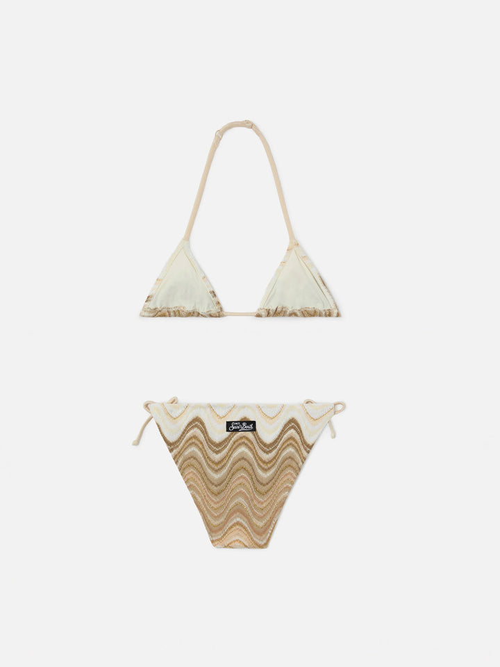 Bikini Holly a triangolo classico in tessuto raschel