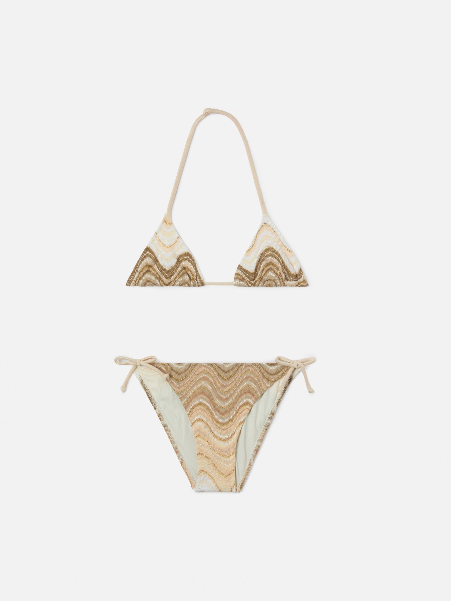 Bikini Holly en maille raschel wave dans des nuances de doré 