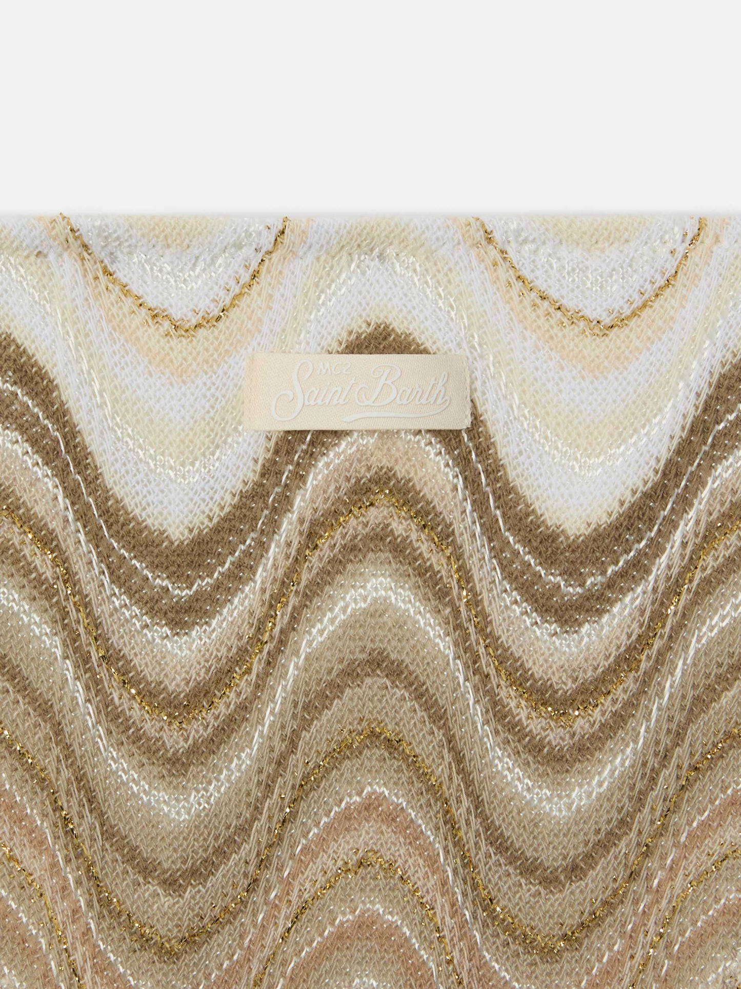 Bikini Holly in raschel con motivo onde nei toni dell’oro