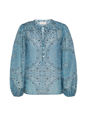 Bluse Harper aus Lurex-Seidenvoile mit Bandanna-Print