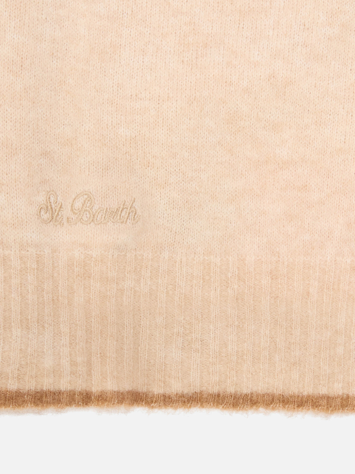 Capuche Harlow beige en mélange d’alpaga avec finitions contrastées 