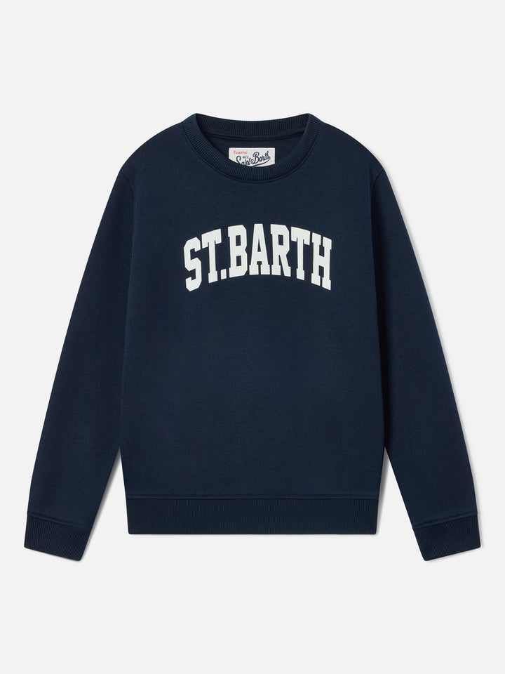 Sweat-shirt Hutton en mélange de coton Navy blue avec imprimé St. Barth 