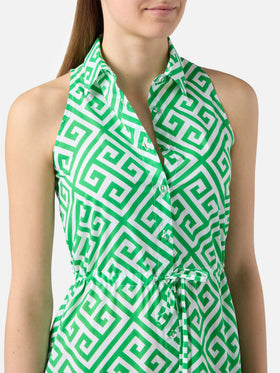 Halterneck dress Ida with geometric print