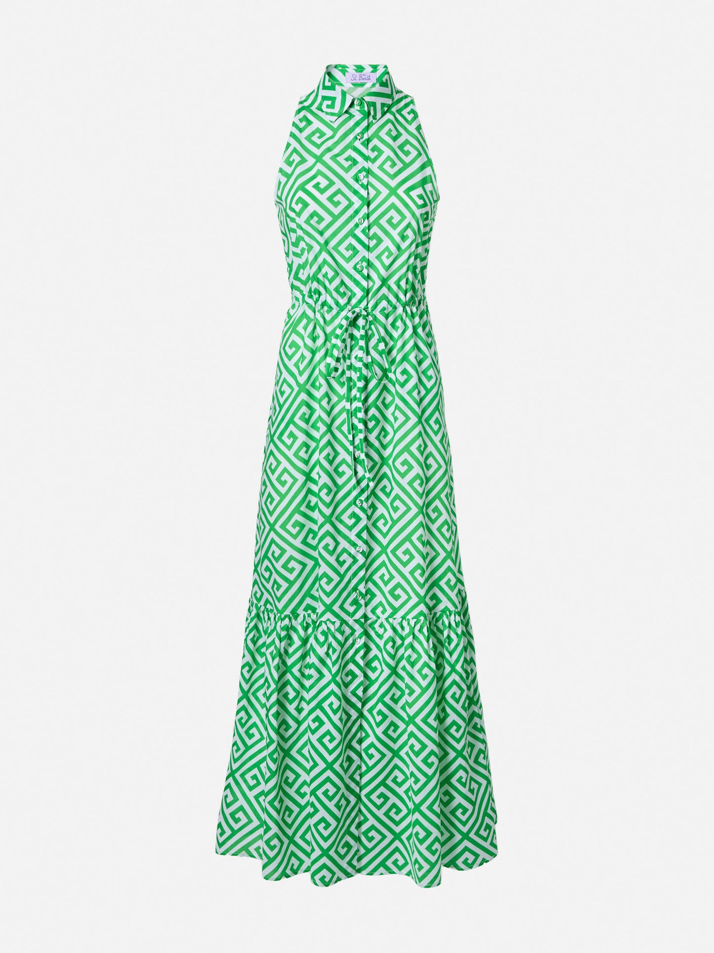 Halterneck dress Ida with geometric print