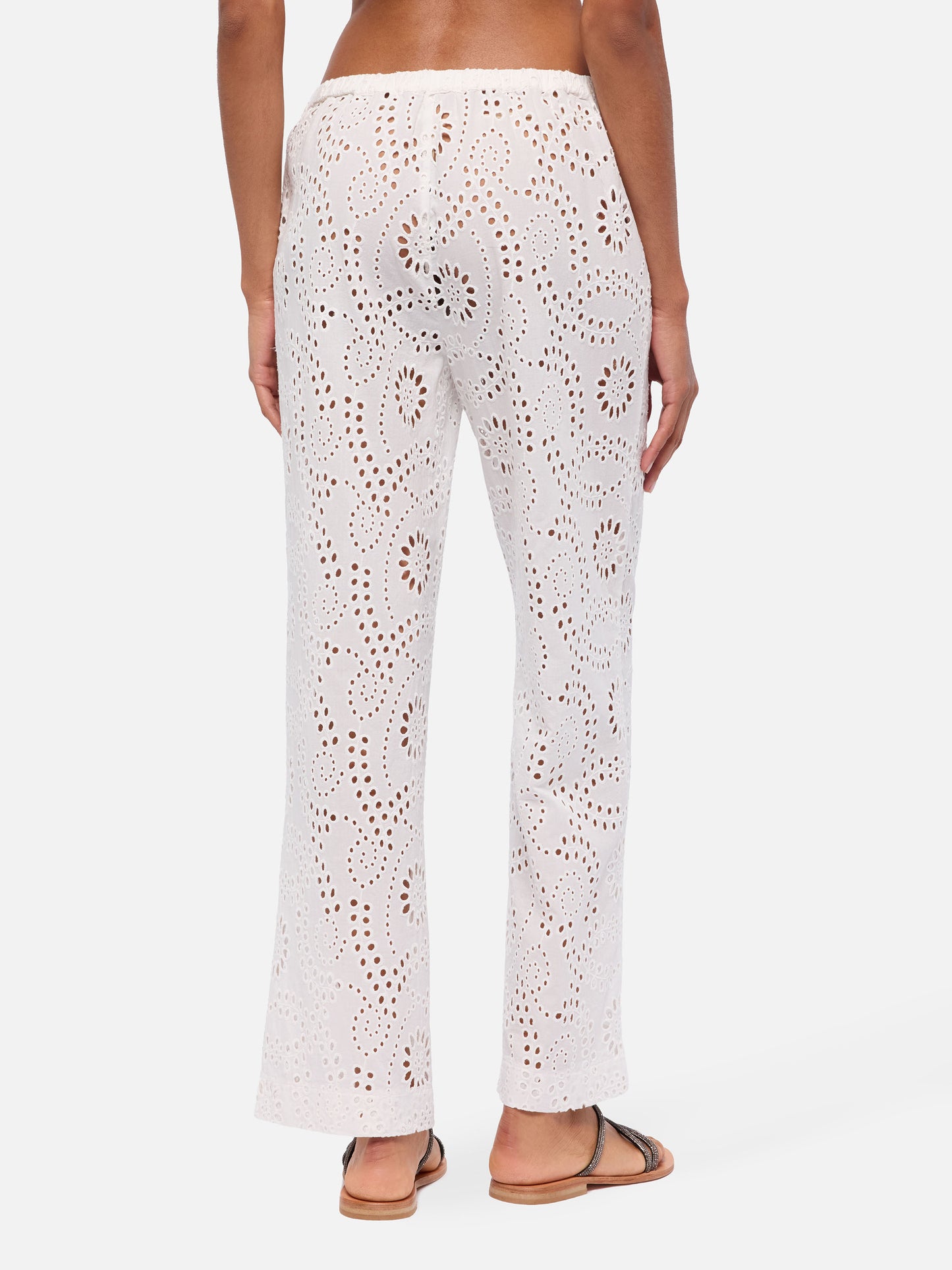 Inez weiße Sangallo-Spitzenhose