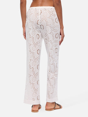 Inez weiße Sangallo-Spitzenhose
