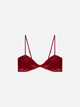 Bralette Ipanema in velluto rosso mattone