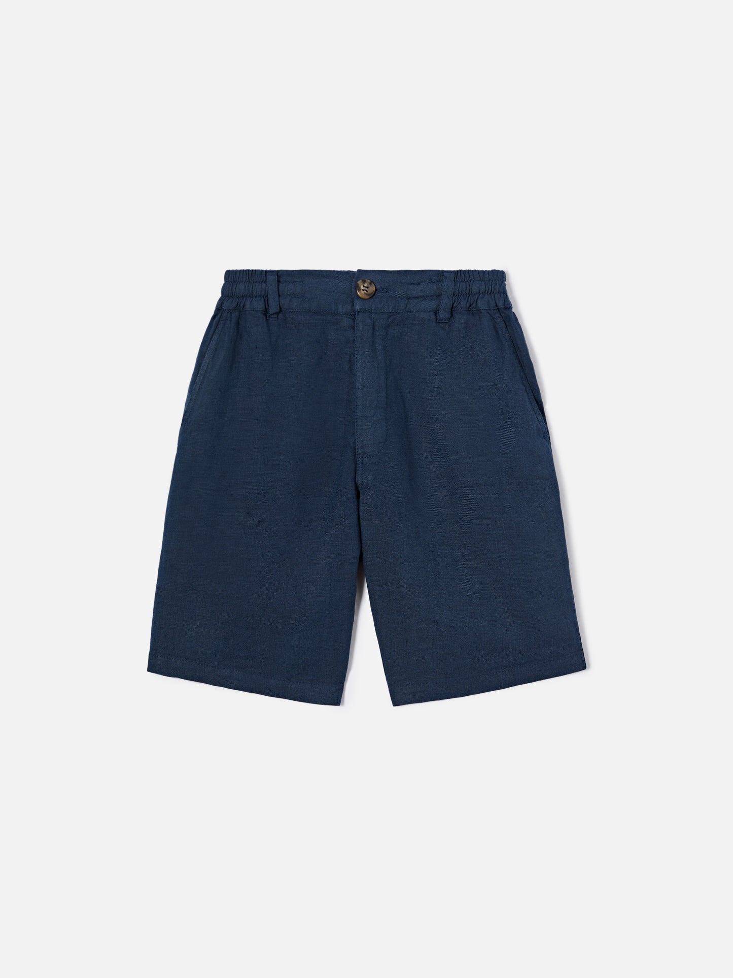 Navy blue Ischia Jr shorts in linen
