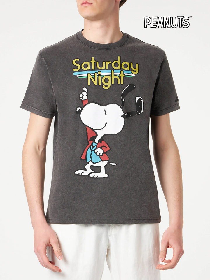 T-shirt da uomo in cotone con stampa Snoopy dancer | EDIZIONE SPECIALE PEANUTS®