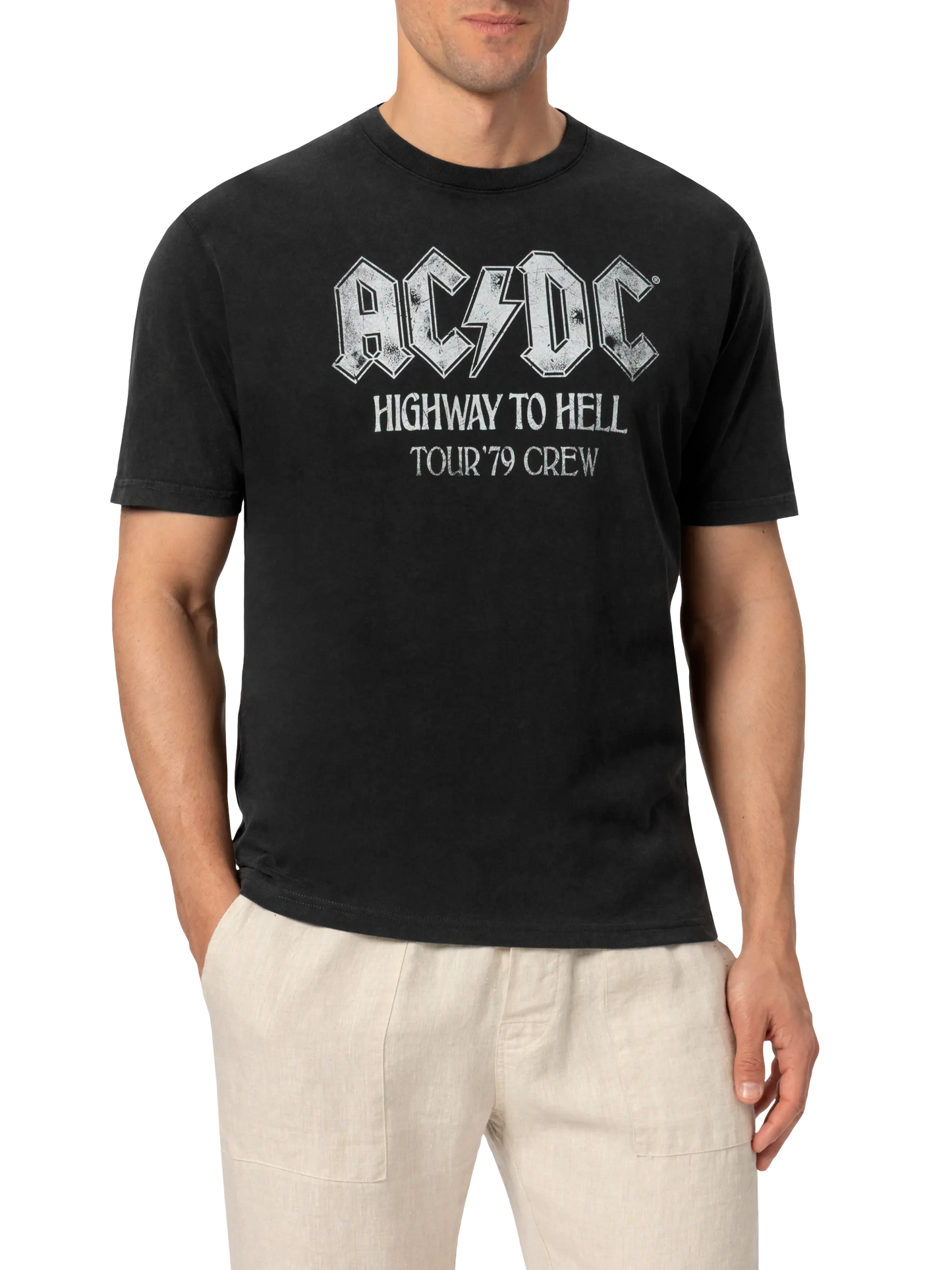Vintage Baumwoll-T-Shirt Jack mit ACDC-Aufdruck