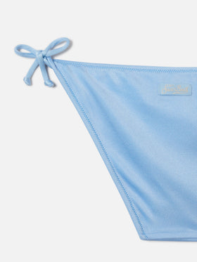 Bikini Jaiden azzurro con applicazione strass zebrato