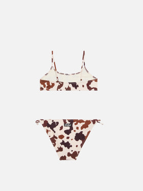 Bikini bralette Jaiden con stampa muccata
