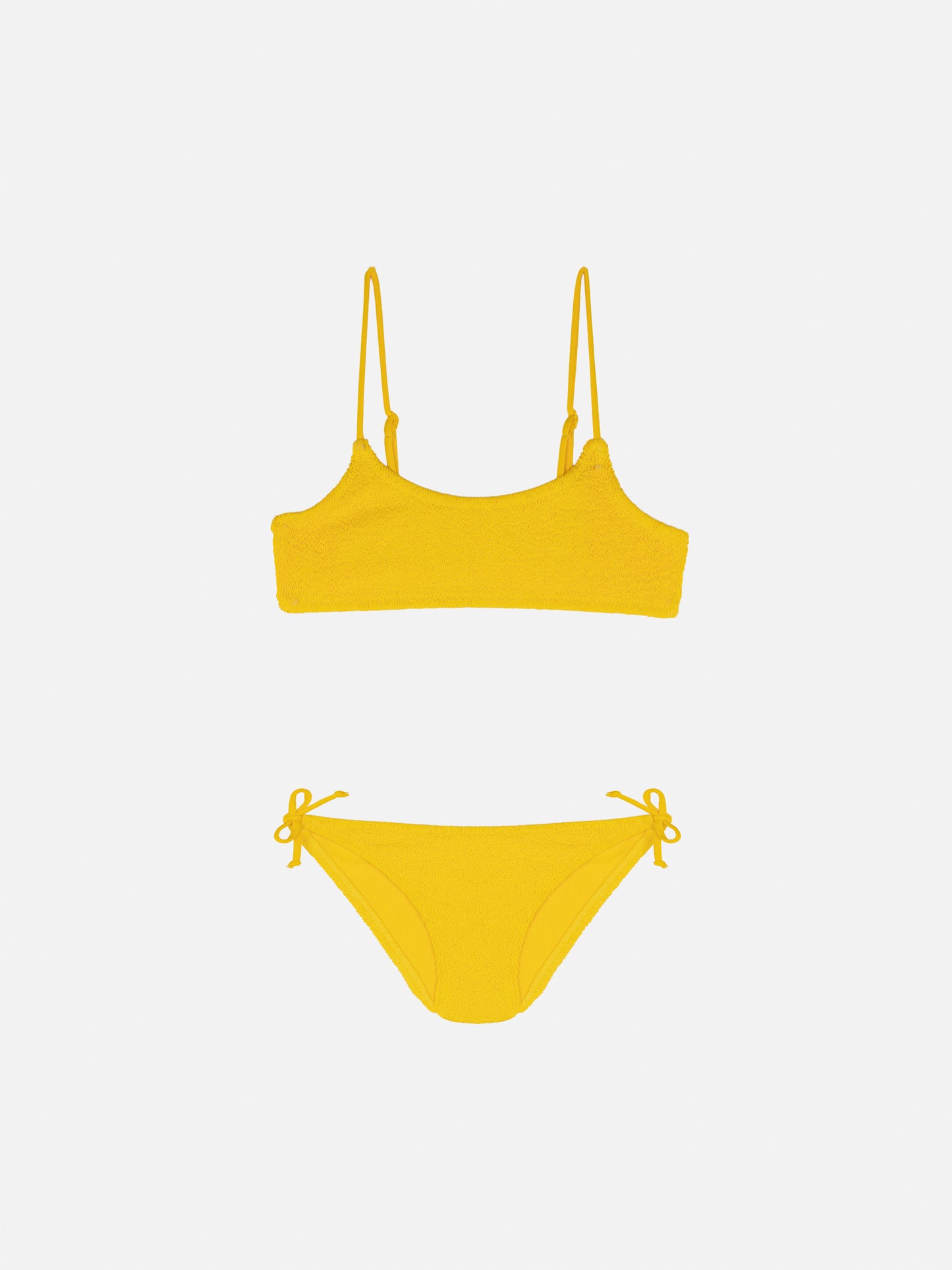 Bikini bralette Jaiden in crinkle giallo