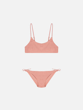 Bikini bralette Jaiden in crinkle rosa