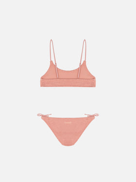 Bikini bralette Jaiden in crinkle rosa