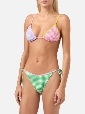 Bikini a triangolo Janet Norah con stampa vichy