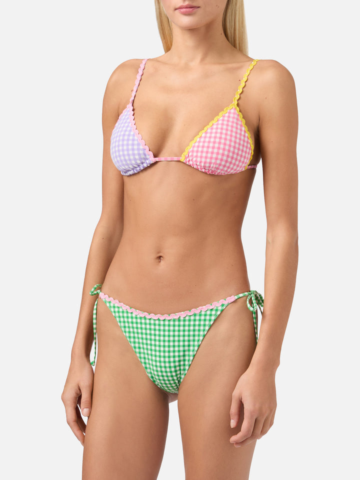 Bikini a triangolo Janet Marielle con stampa vichy
