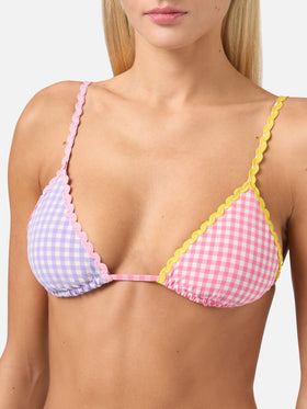 Bikini a triangolo Janet Norah con stampa vichy