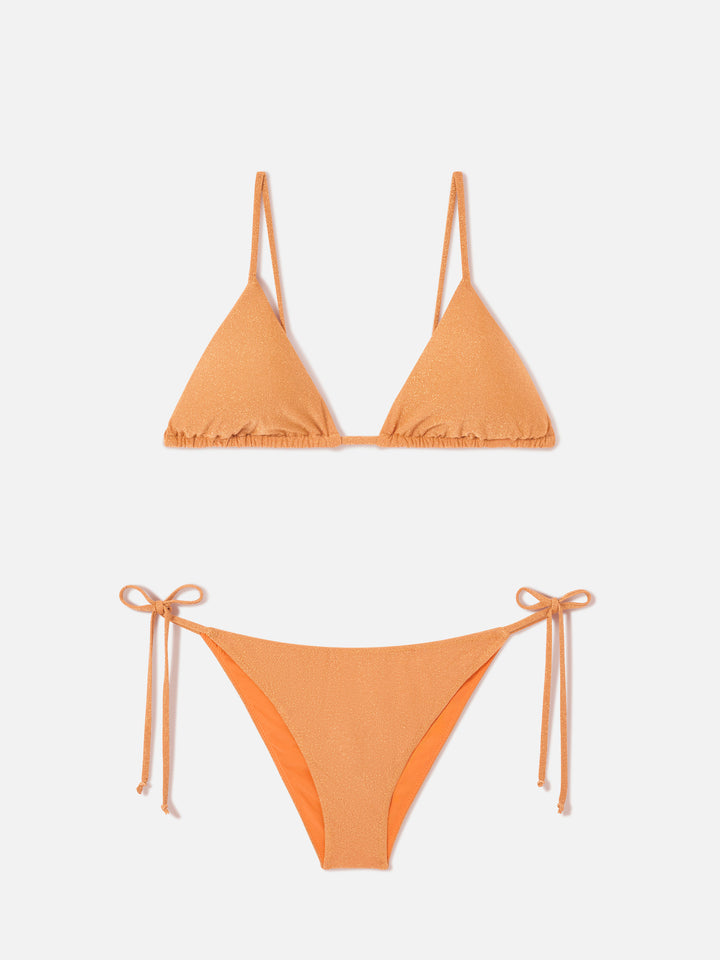 Bikini Janet Virgo triangolo lurex arancione